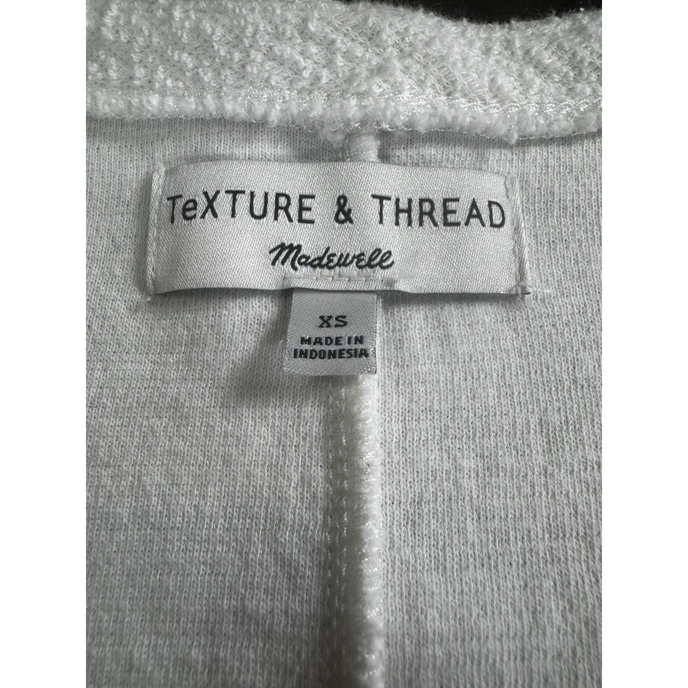 Texture Thread Madewell Wrap Top White Textured Knit Long Sleeve Cropped XS‎ - Picture 6 of 11